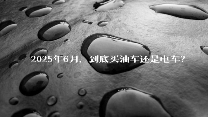 2025年6月，到底买油车还是电车？